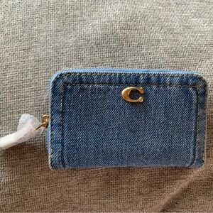 Coach Indigo Denim Zip Card Case Wallet NWT